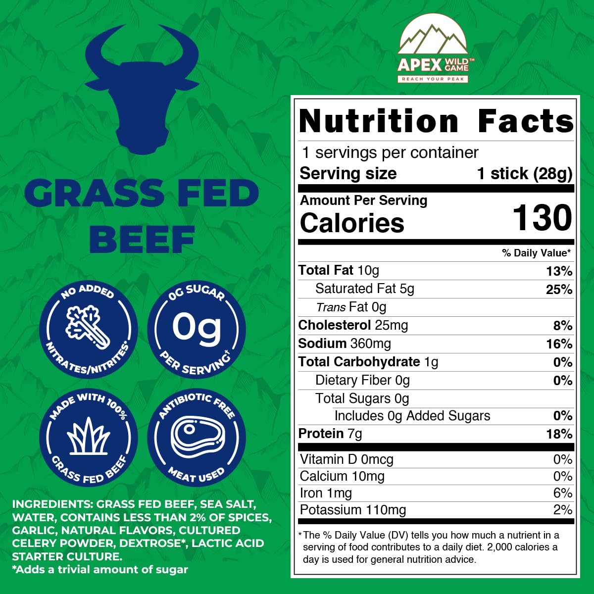 Keto and paleo friendly Apex jerky for diet compatibility.