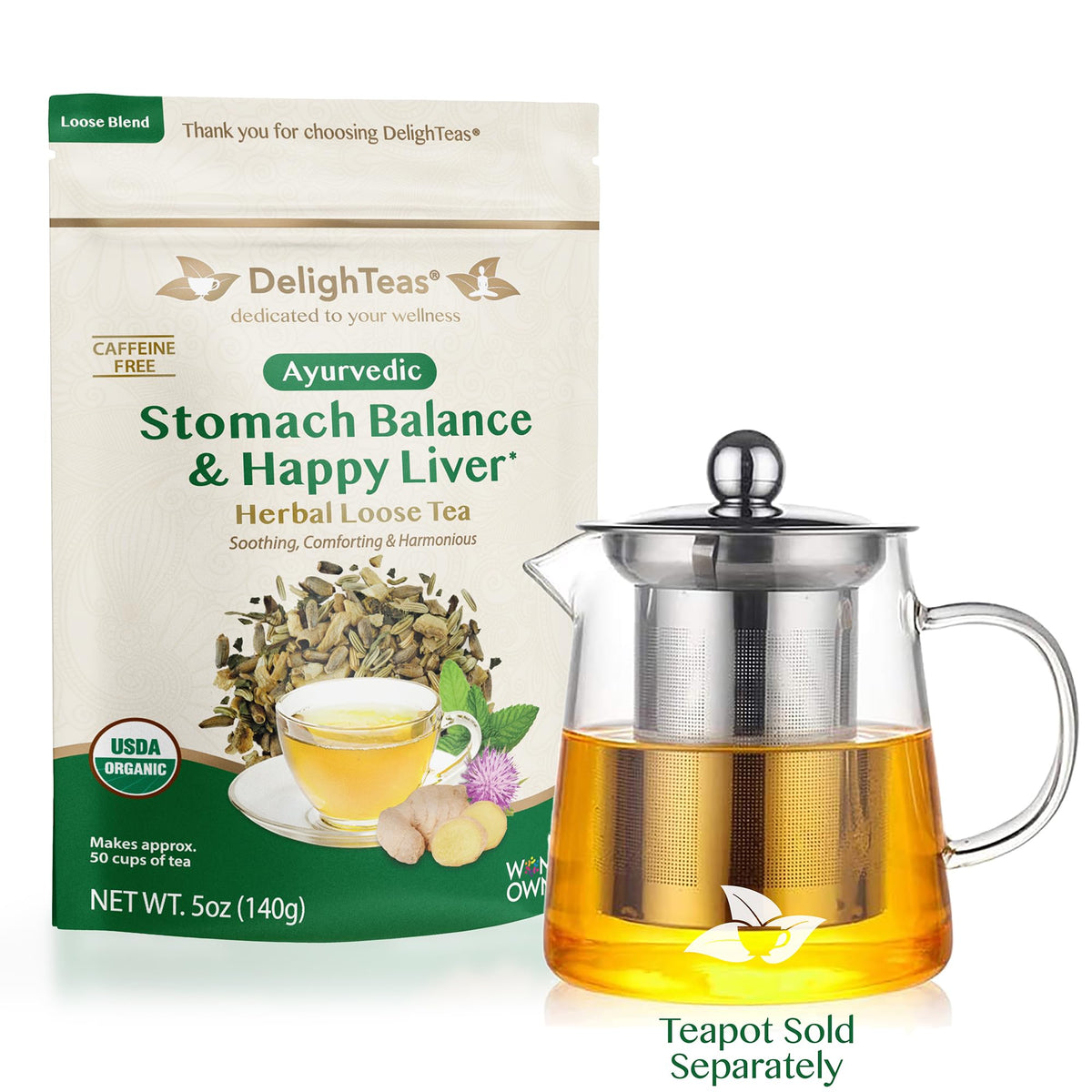 DelighTeas 50 servings pack for daily use.