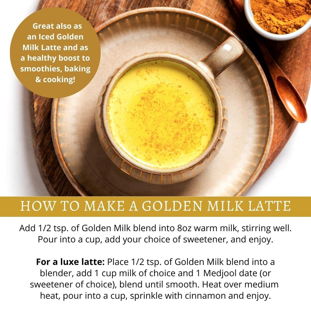 DelighTeas cup-ready golden milk mix for quick indulgence.