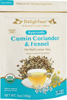 DelighTeas Digest & Detox packaging highlights organic blend for gentle digestion