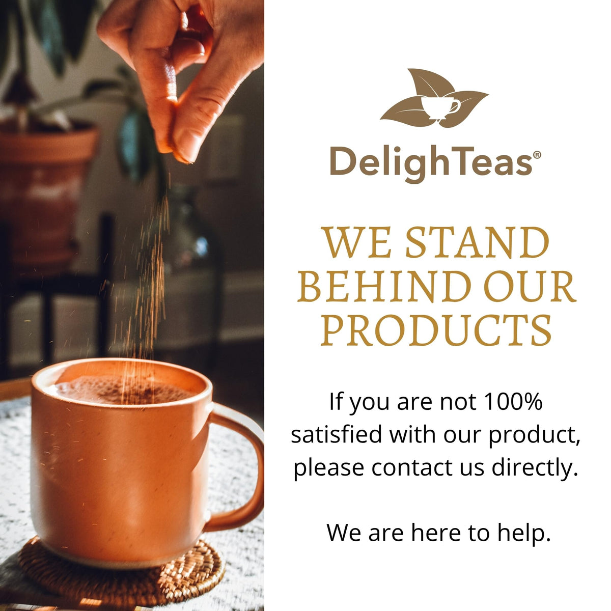 DelighTeas Made in USA Label emphasizing quality and lab-tested ingredients