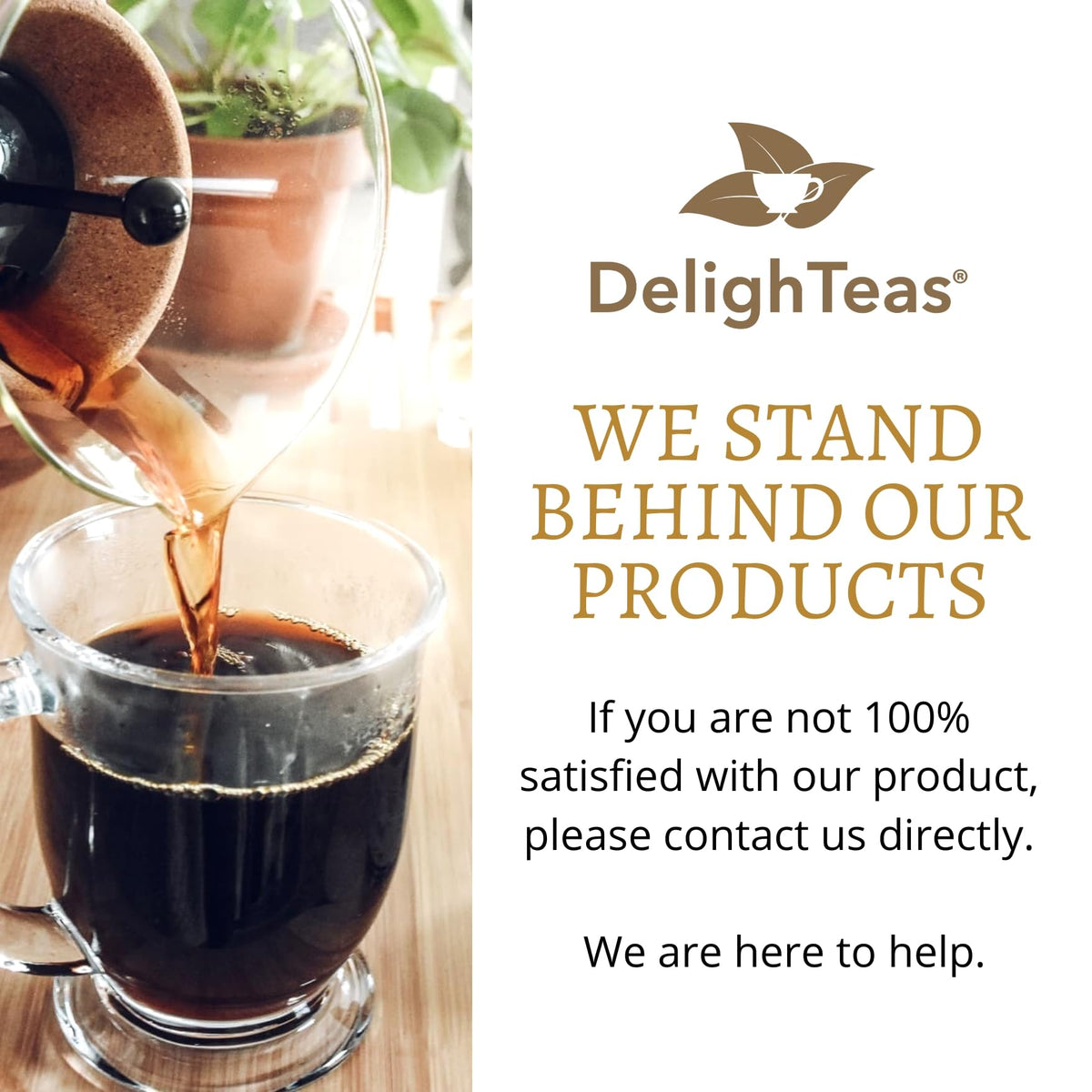 DelighTeas Organic Coffee Alternative Made in USA seal signals quality.