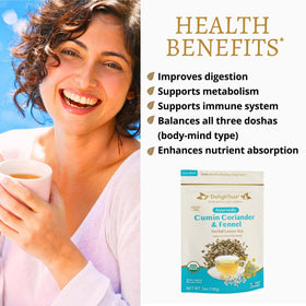 Steeping DelighTeas Digest & Detox in a warm cup with steam