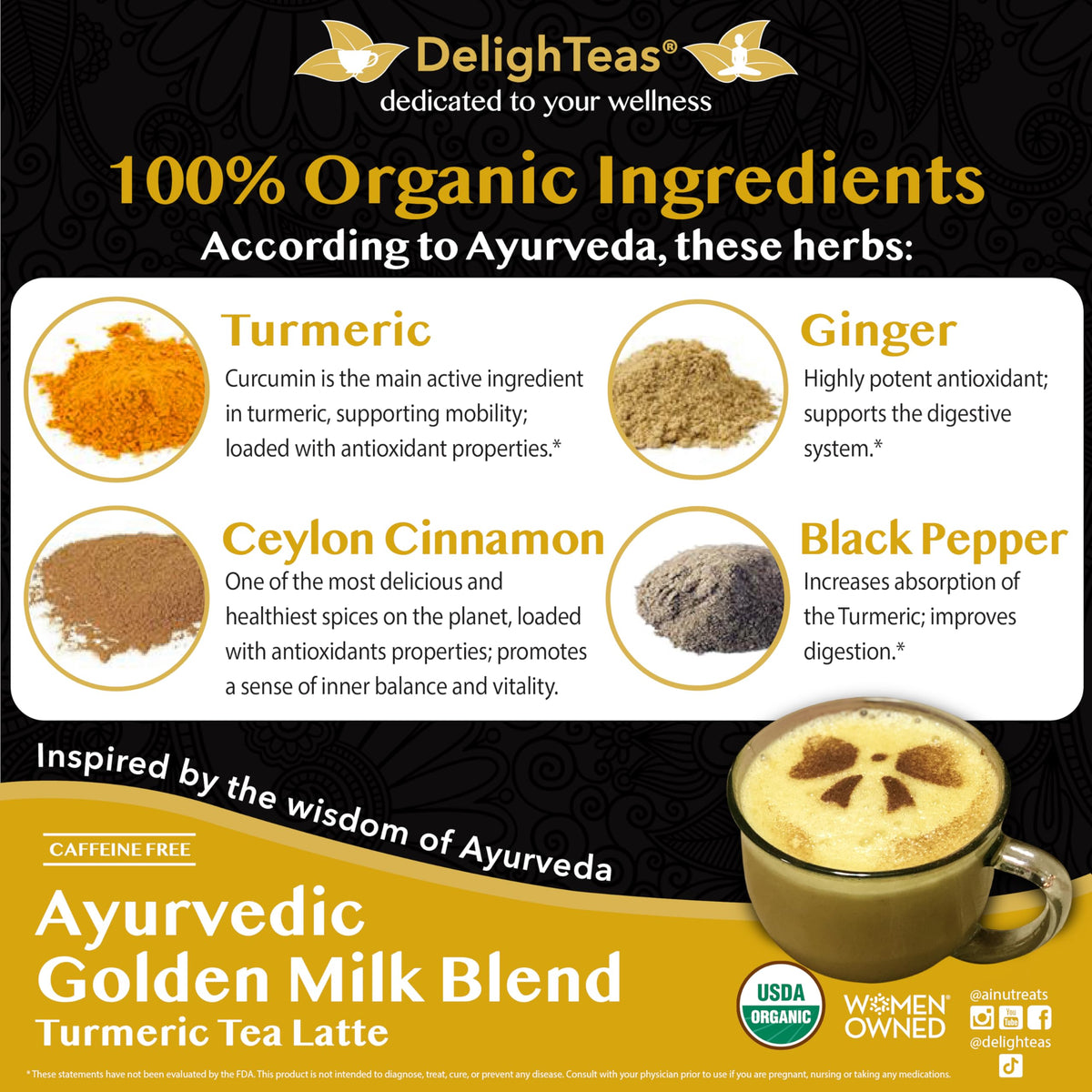 DelighTeas turmeric powder bulk pack for cooking and baking.