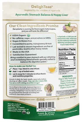 DelighTeas USDA Organic and Non-GMO label.