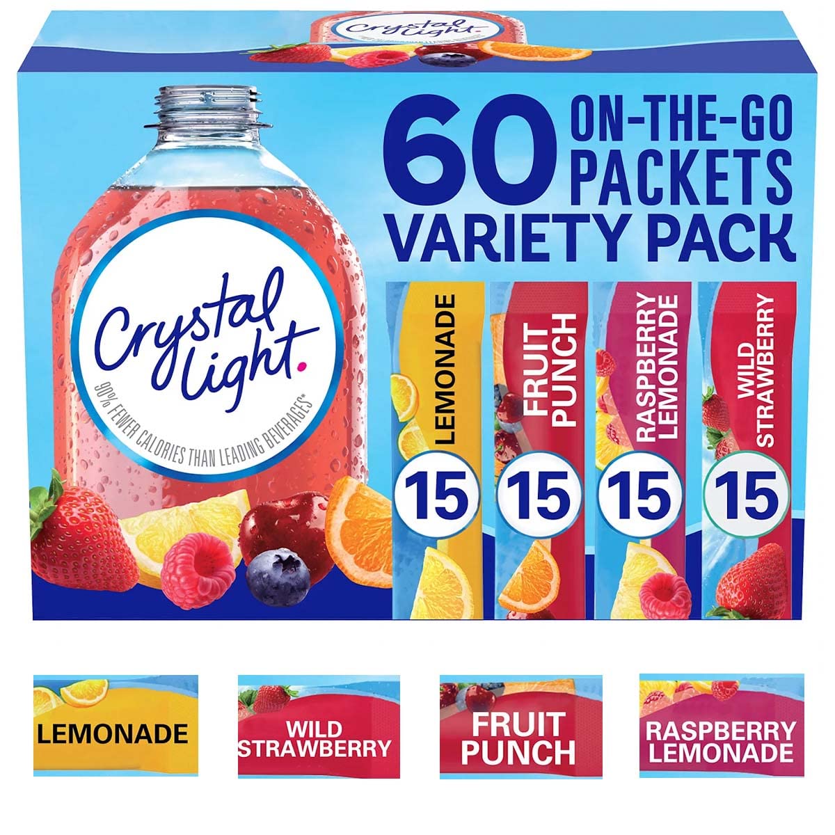 Delite Box Crystal Light raspberry lemonade on-the-go packet in water
