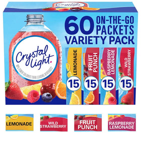 Delite Box Crystal Light raspberry lemonade on-the-go packet in water