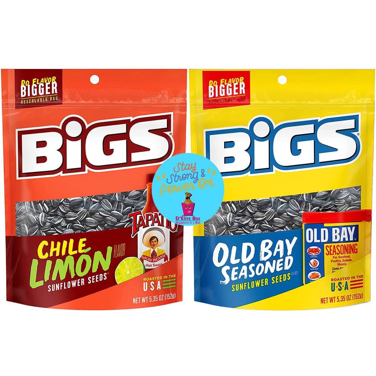D'Elite Box sunflower seeds variety pack with Chile Limon bags—savory crunch for keto snacking.