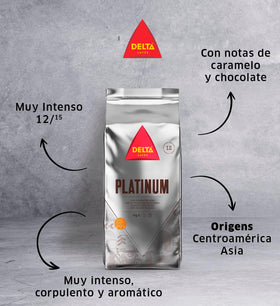 Delta Cafés Platinum packaging stores 2.2 lb for easy home brewing