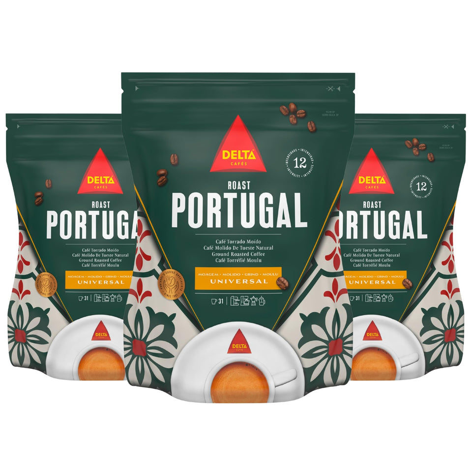 Delta Cafés Portugal ground coffee pack3 front view, ideal for espresso lovers