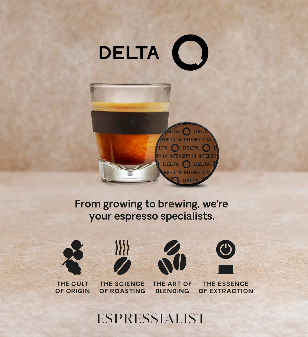 Delta Q EpiQ roasted nuts notes enhancing aroma and body.