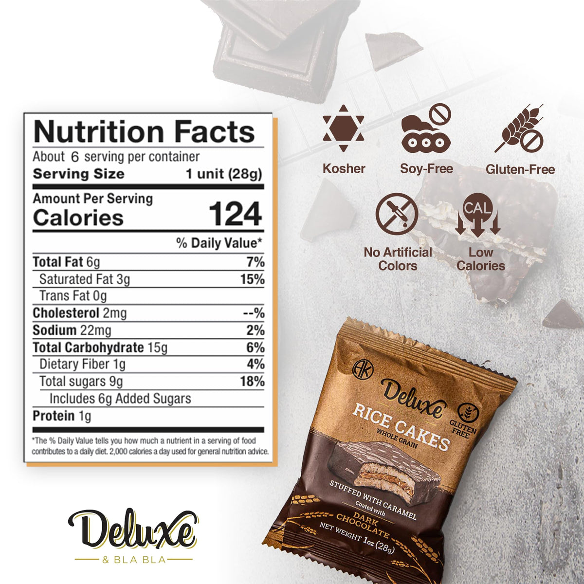 Deluxe & Bla Bla kosher-certified packaging communicates safety and quality.