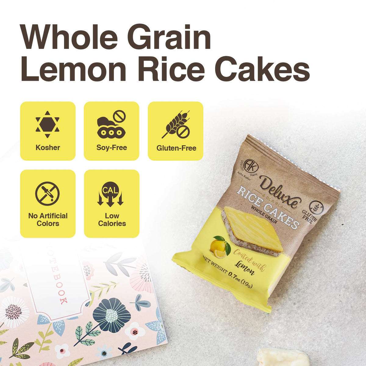Deluxe & Bla Bla dark chocolate rice cake with rich crunch.