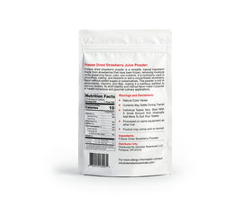 Demeter Botanicals strawberry powder scoop demonstrates convenient, measured flavor for smoothies.