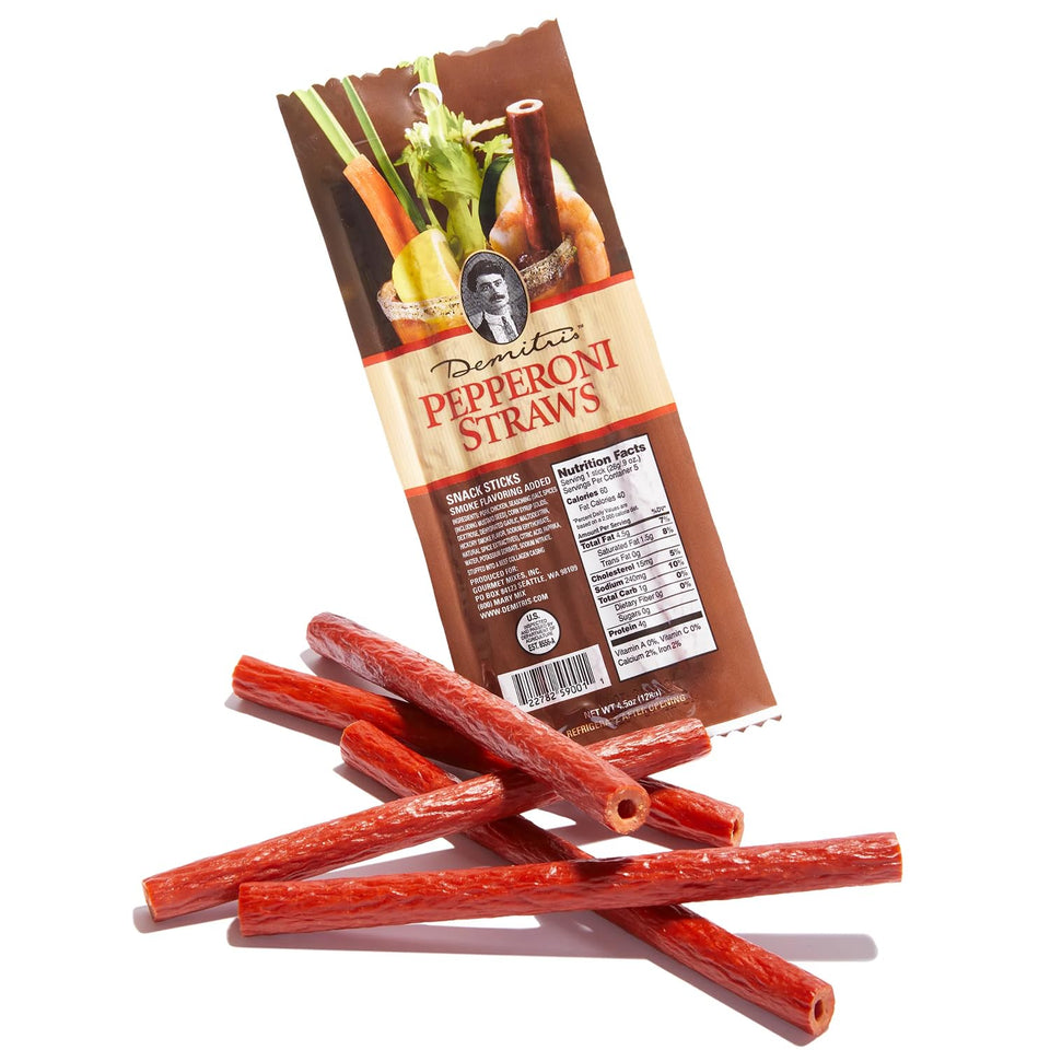 Demitri's Bloody Mary Straws pack — savory cocktail garnish.