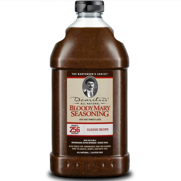Demitri's Bloody Mary Seasoning Classic Recipe bottle front label for bold home cocktails.