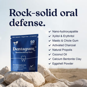 Dentagum sugar-free gum uses plant-based ingredients for a clean, guilt-free chew.