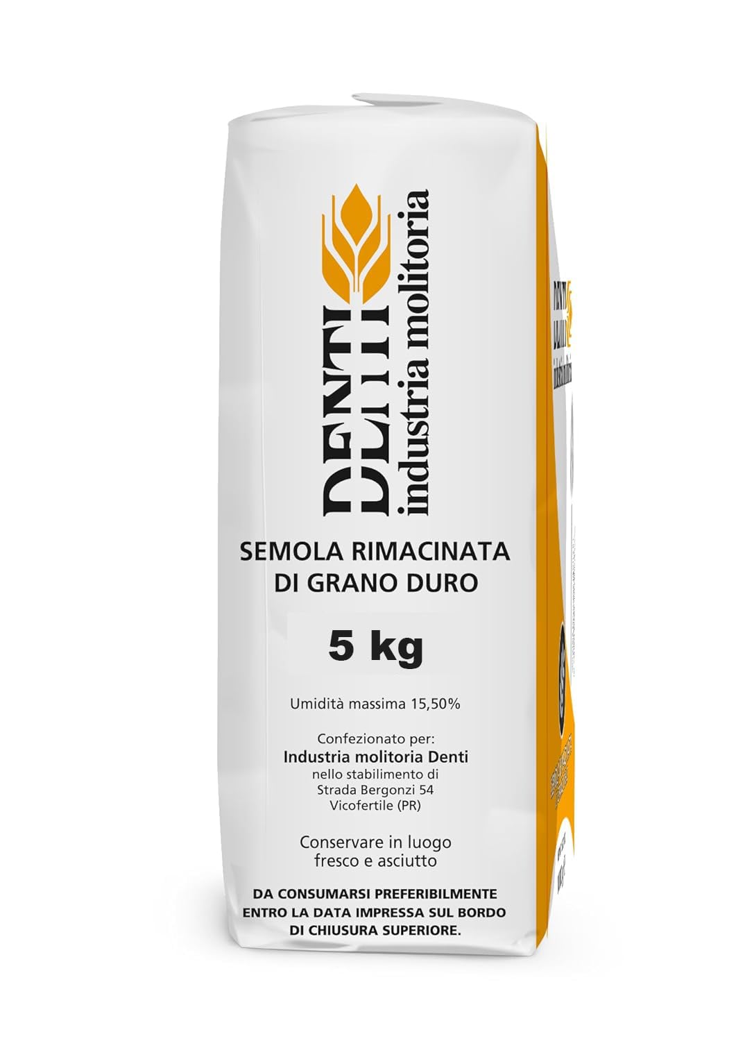 Denti Semola Flour non-GMO Italian origin signals quality for authentic pasta results.