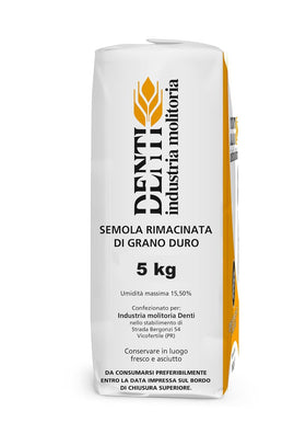 Denti Semola Flour non-GMO Italian origin signals quality for authentic pasta results.