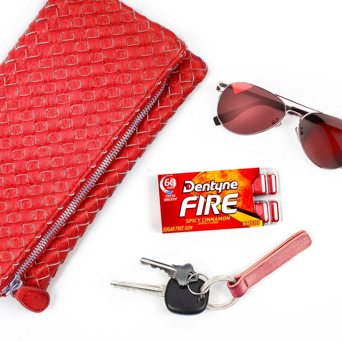 Front view of Dentyne Fire pack for quick grab and go
