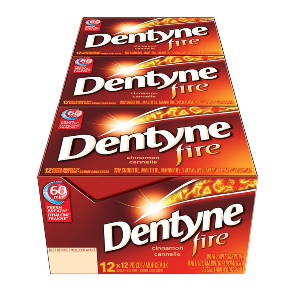 Dentyne Fire spicy cinnamon gum pack for lasting fresh breath