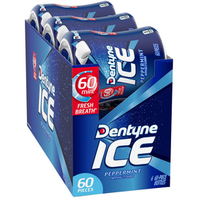 Dentyne Ice Peppermint Gum cooling peppermint flavor in use.