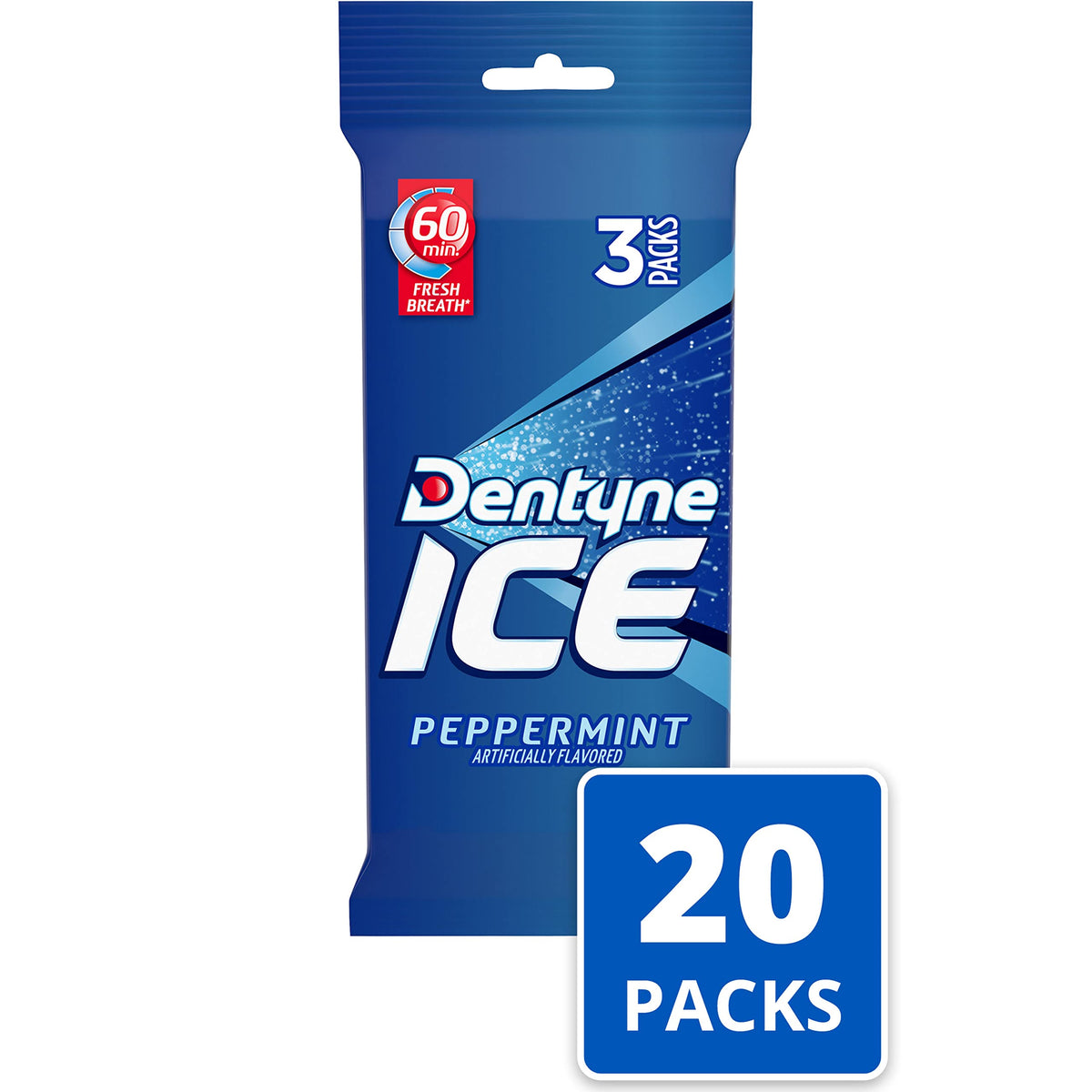Dentyne Ice Peppermint gum 16-piece pack highlights convenient oral freshness
