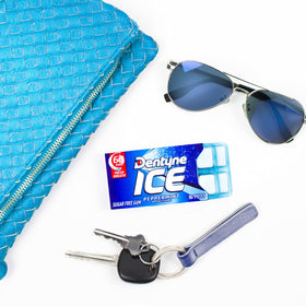 Bulk box of Dentyne Ice Peppermint gum emphasizes long-lasting supply