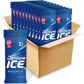 Dentyne Ice Peppermint sugar-free gum bulk pack shown for quick refreshment on the go