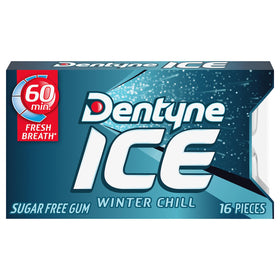 Dentyne Ice Winter Chill outer box highlighted as bulk supply for home or office