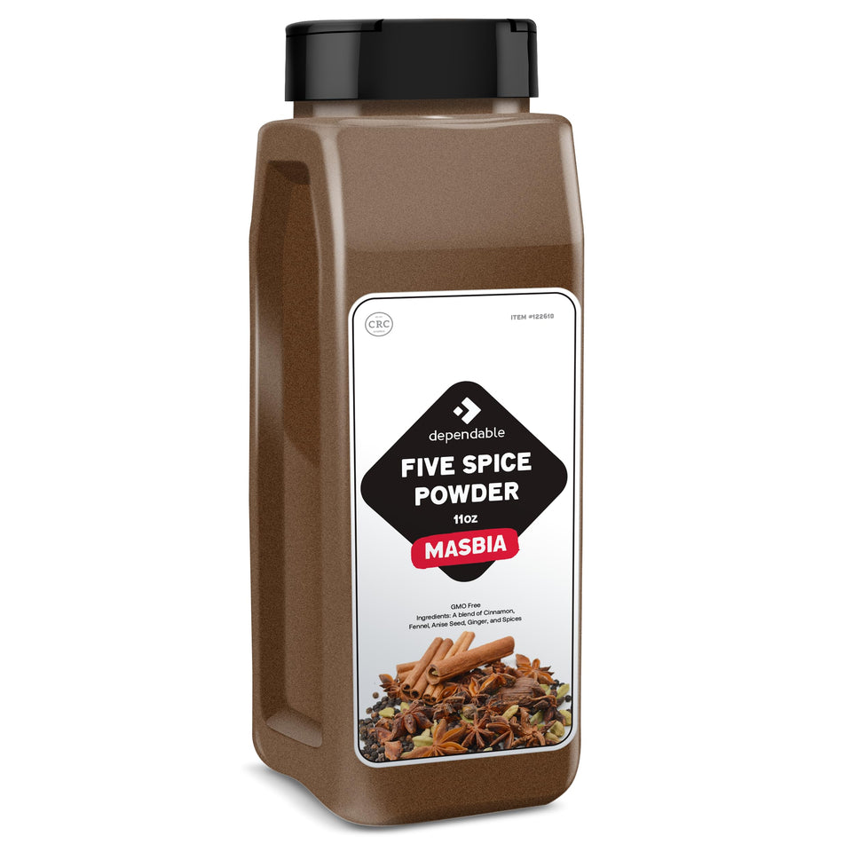 Dependable Food Chinese Five Spice Blend 11oz pouch close-up highlighting fresh aroma.