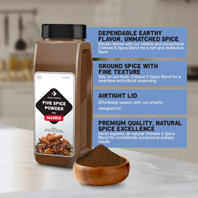Spice-mortar scene featuring Dependable Food Chinese Five Spice Blend for blends.