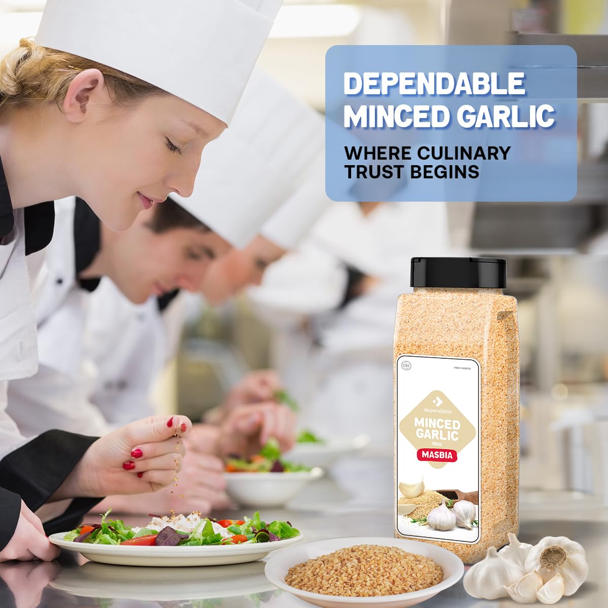 Dependable Foods Minced Garlic ready for sauces and stir-fries in busy kitchens.