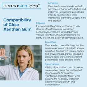 Dermaskin Labs Clear Xanthan Gum application demo showing smooth skin feel