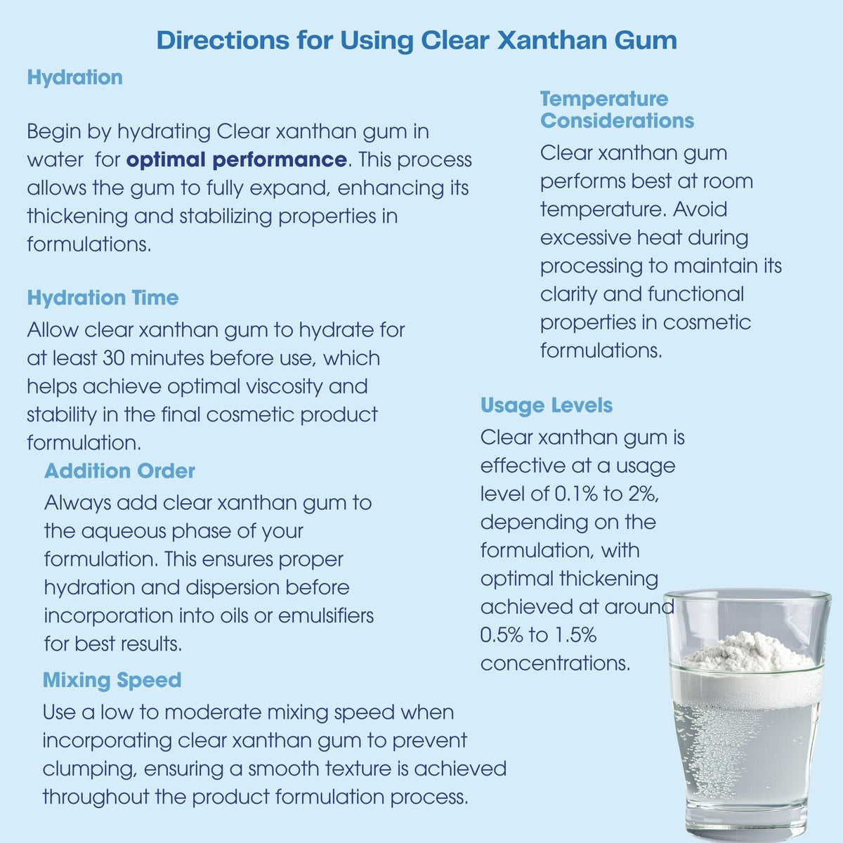 Dermaskin Labs Clear Xanthan Gum in glass bottle emphasizes optical clarity and premium feel