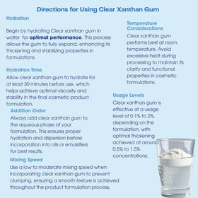 Dermaskin Labs Clear Xanthan Gum in glass bottle emphasizes optical clarity and premium feel