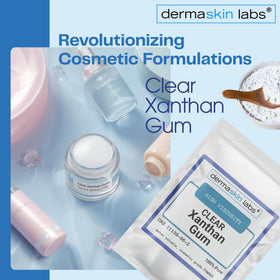 Dermaskin Labs Clear Xanthan Gum powder supports high-clarity serums and stable emulsions