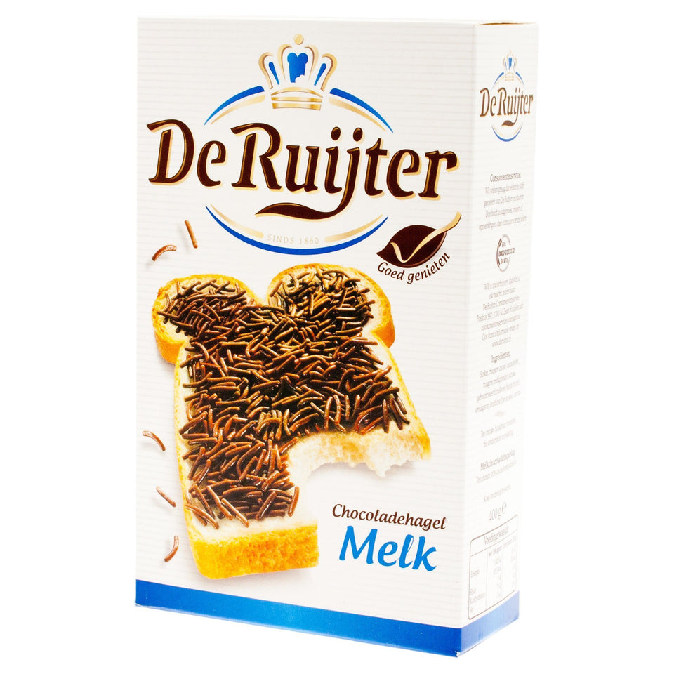 De Ruijter Milk Chocolate Sprinkles ideal topping for desserts and cereals.