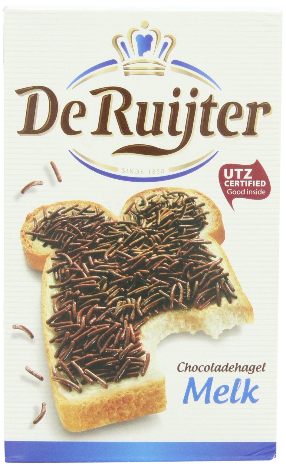 Deruyter Chocoadehagel Melk sprinkles box set for tasty dessert toppings.