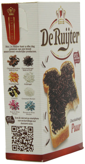 Deruyter Chocoadehagel Puur cake decorating – sprinkle on pastries for festive touch.
