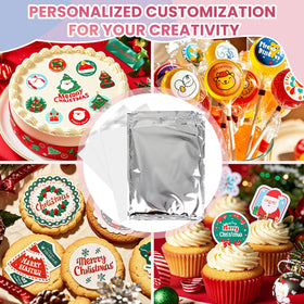 Derzio decorated pies and cupcakes with edible paper toppers for occasions.