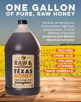 Desert Creek Honey from Texas wildflowers, rich regional flavor.