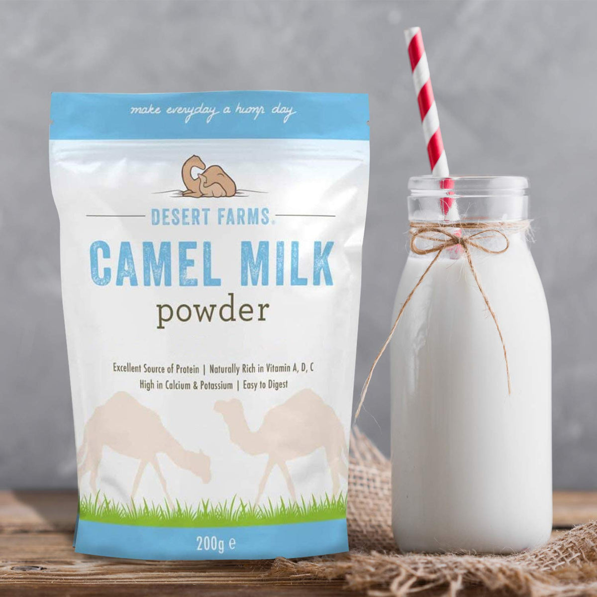 Desert Farms camel milk powder packaged in the USA