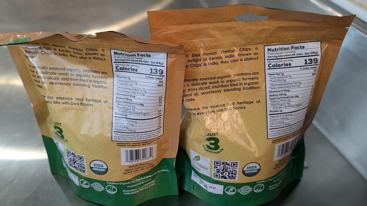 Desi Flavors pack of 2 bags — convenient snack duo for sharing.