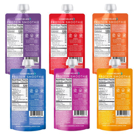 Designer Wellness smoothie 12g protein graphic highlights fast energy and protein support