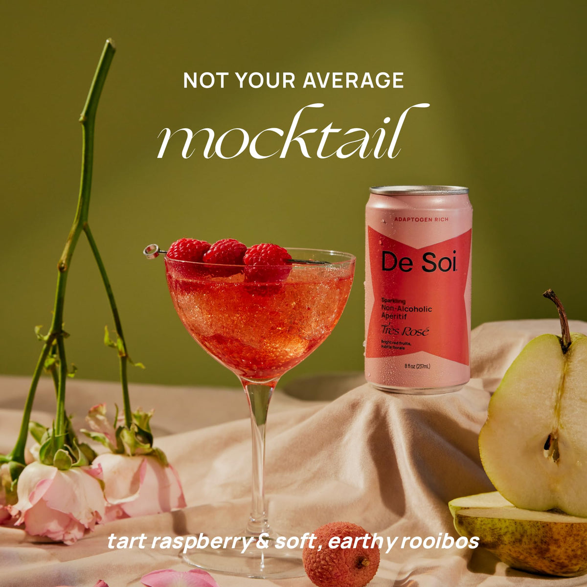 De Soi Très Rosé bottle being poured creates a celebratory, alcohol-free moment