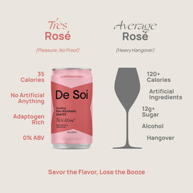 De Soi Très Rosé label highlights clean ingredients and vegan formulation