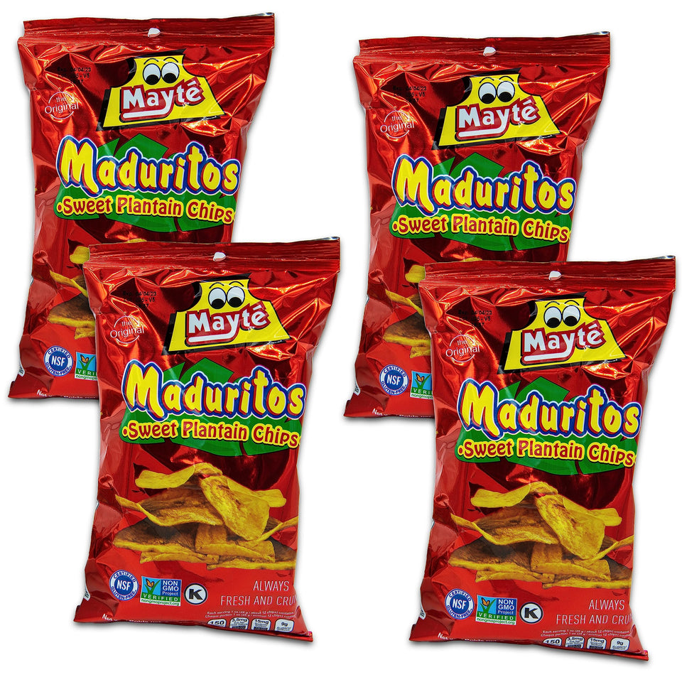 DESPENSA COLOMBIANA Maduritos pack of four sweet plantain chips, convenient pantry snack.