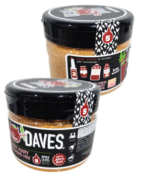 Open tub reveals spice mix with horseradish and citrus notes.