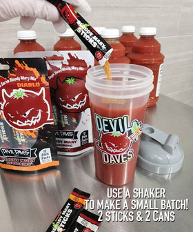 Devil Daves Bloody Mary Mix close-up of horseradish, vegan Worcestershire and spices